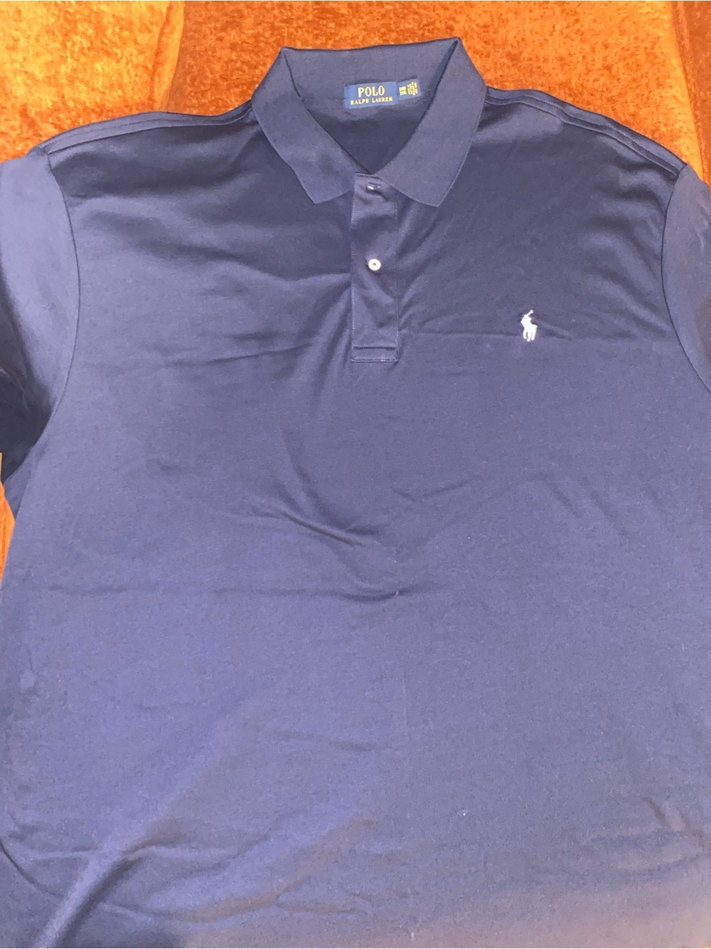 Authentic Polo by Ralph Lauren Navy Blue Classic Mesh Polo with White Pony